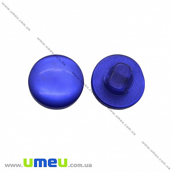 Пуговица пластиковая на ножке Круглая, 11 мм, Синяя, 1 шт (PUG-016493)