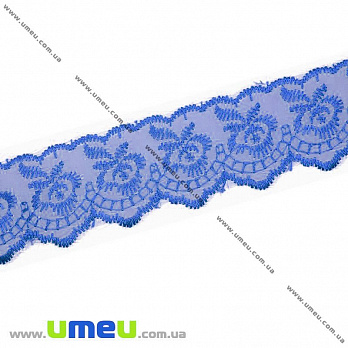 Кружево органза Яблочко, 40 мм, Синее, 1 м (LEN-014521)