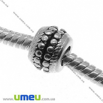 [Архів] Намистина PANDORA мет., 9х7 мм, Античне срібло (BUS-007489)