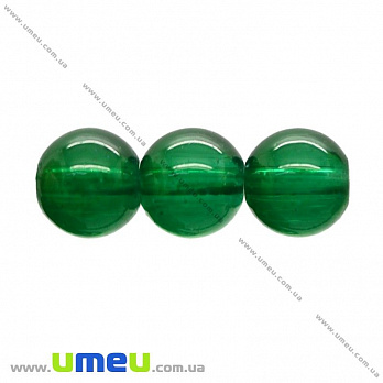Бусина стеклянная окрашенная прозрачная, 4 мм, Зеленая, Круглая, 50 шт (BUS-021887)