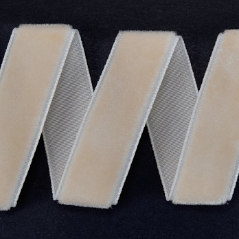 Стрічка оксамитова, 15 мм, Бежева (LEN-060287)