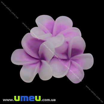 Кабошон з полімерної глини Квіти бузкові, 21 мм (KAB-011730)