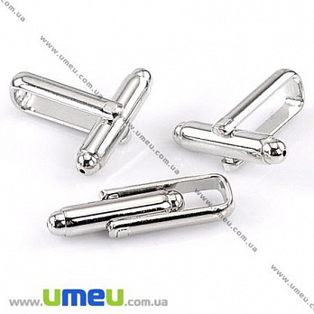 [Архів] Основа для запонок, 24х7 мм, Темне срібло (OSN-006651)