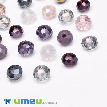 Намистини ронделі, 6х4 мм, Мікс (BUS-050960)