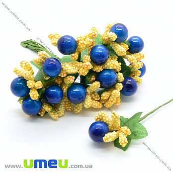 Тычинки на проволоке с ягодкой, Сине-желтые, 1 шт (DIF-015422)