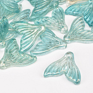 Підвіска скляна Риб'ячий хвіст, Бірюзова АВ, 20х19х3 мм, 1 шт (POD-054468)