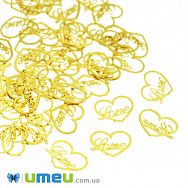 Декоративный элемент Сердце, 5х4х0,1 мм, Золото (DIF-047136)