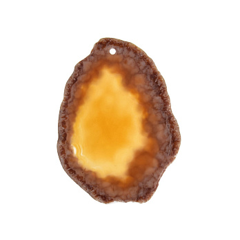 Зріз Агата, Червоно-коричневий, 59х43 мм (POD-011968)