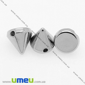 [Архів] Намистина пластикова Шип, 10х10 мм, Срібло (BUS-008220)