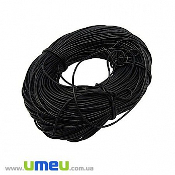Кожаный шнур, 4 мм, Черный, 1 м (LEN-021626)