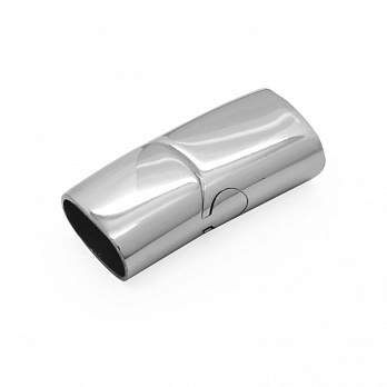 Замок магнітний з нерж. сталі для вклеювання шнура, 29х14х8 мм, Темне срібло (STL-051958)