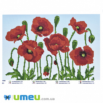 Схема для выш. бісером, Юма, Маки, 39х26 см (UPK-048505)