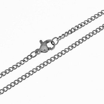 Основа на шею из нерж. ст., Темное серебро, 2,2 мм, 55 см (STL-058304)