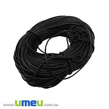 Кожаный шнур, 3 мм, Черный, 1 м (LEN-005180)