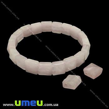 [Архів] Намистина натуральний камінь на два отвори Кварц, 11х11х6 мм (BUS-023793)