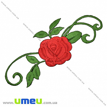 Термоаппликация Роза красная, 14,5х5,5 см, 1 шт (APL-029980)