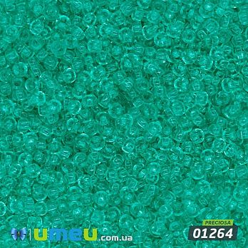 Бісер чеський №159/01264, Бірюзовий світлий, Прозорий, 10/0 (BIS-043757)