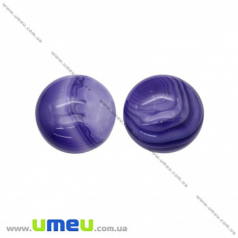 Кабошон нат. камінь Агат фіолетовий, Круглий, 20 мм (KAB-020311)