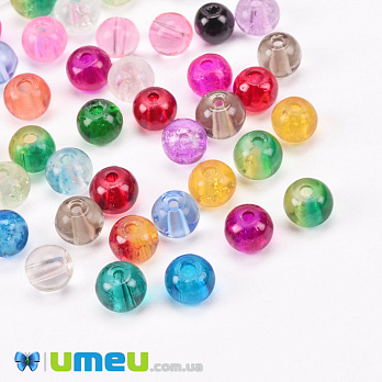 Намистини скляні Бите скло, 4 мм, Мікс, Круглі (BUS-051062)