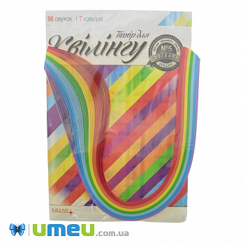 Набор бумаги для квиллинга 5 мм, 7 цветов, 98 полоски, 1 набор (DIF-039418)