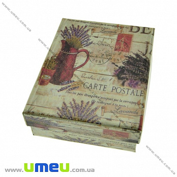 Подарочная коробочка Прямоугольная с рисунком, 9х7х3 см, Бежевая, 1 шт (UPK-023161)