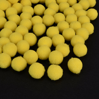Помпоны бархатные 1 см, Желтые, 1 уп (50 шт) (DIF-052576)