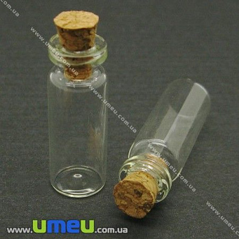 Скляна баночка з пробкою, 10х28 мм (DIF-001734)