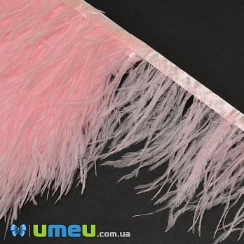 Перья страуса на ленте, 8-10 см, Розовые светлые, 10 см (PER-038887)