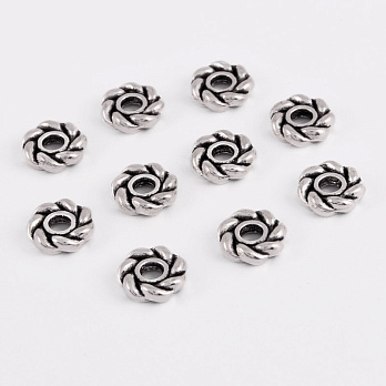 Намистини-розділювачі мет., 8х2,3 мм, Античне срібло (BUS-055346)