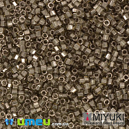Бісер японський Miyuki Delica Cut 11/0 DBC0123, Сіро-оливковий, 3 г (BIS-040092)