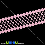 Тесьма тисненая, 22 мм, Розовая (LEN-012778)