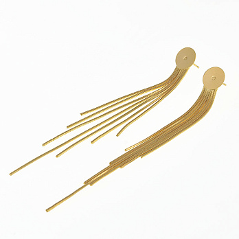 Пусети майданчиком 10 мм і ланцюжками, Латунь з покриттям 18 kt (STL-061308)