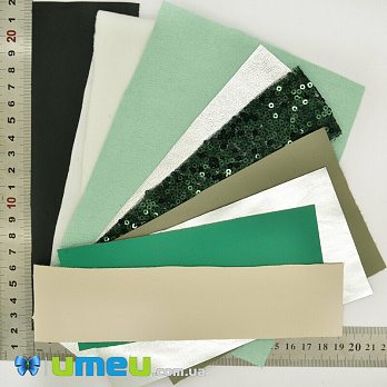 Набор тканей, Серебристо-зеленый, 1 набор (LTH-040963)