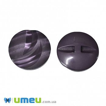 Гудзик пластиковий на півніжці тонований Круглий, 30 мм, Фіолетовий (PUG-046319)