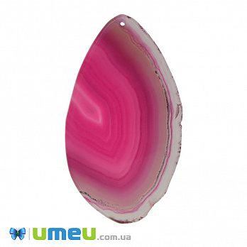 Зріз Агата, Рожевий, 76х43 мм (POD-020176)