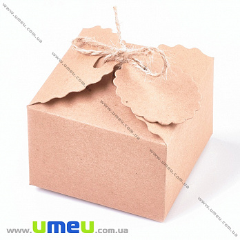 Сборная картонная коробочка, 6,5х6,5х4,5 см, Бежевая, 1 шт (UPK-035294)