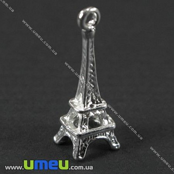 [Архів] Підвіска металева Ейфелева вежа, Світле срібло, 24х8х7 мм (POD-003332)