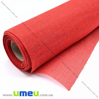 Декоративная сетка (мешковина) синтетическая, ширина 49 см, Красная (DIF-032780)