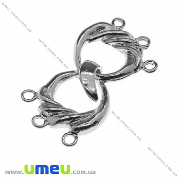 [Архів] Застібка на 3 нитки, Темне срібло, 36х19 мм (ZAM-013539)