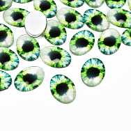 Кабошоны стекл. с принтом Глаз, Овал, 18х13 мм, Зеленые (KAB-018709)