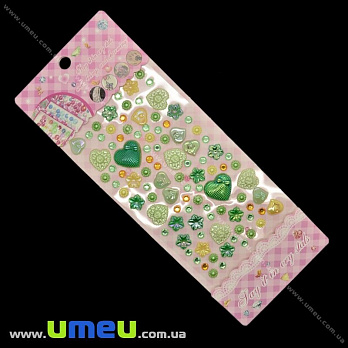 Декоративні елементи на клейовий основі, Зелені (DIF-024157)