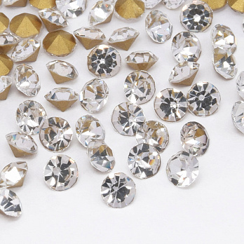 Стрази конусні SS16 (3,8 мм), Білі (STR-061279)