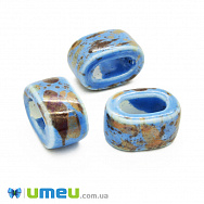 Намистина керамічна, 19х10х13 мм, Блакитна, 1 шт (BUS-010293)