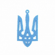 Декоративний виріб із фетру Тризуб, 6х4 см, Блакитний, 1 шт (FLT-051563)