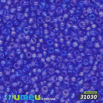 Бісер чеський №751 / 31030, Синій, Прозорий райдужний, 10/0 (BIS-036580)