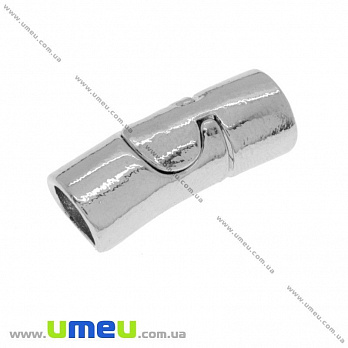 [Архів] Замок магнітний для вклеювання шнура, Світле срібло, 22х9 мм (ZAM-016960)