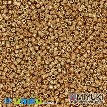 Бисер японский Miyuki Delica 11/0 DB1833, Duracoat Galvanized, Золотистый (BIS-040560)