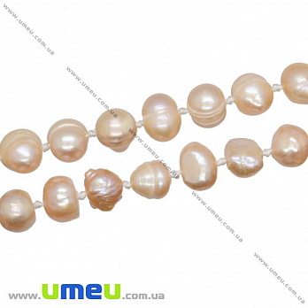 [Архів] Намистина натуральний камінь Перли річкові персикові, 7-9 мм (BUS-016283)