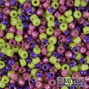 Бісер японський Miyuki круглий RR 11/0 №MIX127, Мікс фіолетово-зелений (BIS-051194)