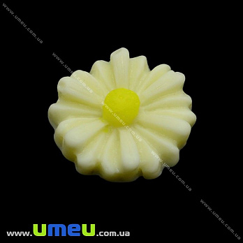 Кабошон з полімерної глини Ромашка кремова, 13 мм (KAB-001961)